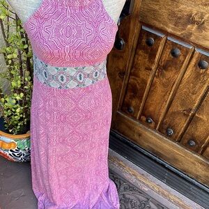 Pink Maxi Boho Dress, S